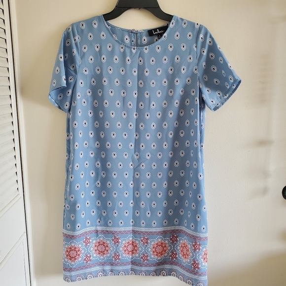 SOLD • Lulu's Secret Paradise Print Shift Dress Sm - Picture 6 of 13